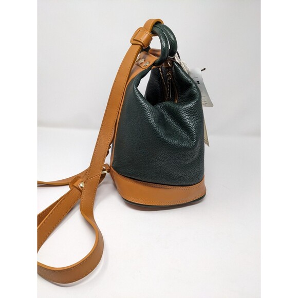 Valentina Sling Backpack Italian Leather Convertible Bag Hunter Green NWT main image 9